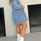 Pre-Sale>>🔥Christmas Sale 49% Off👉2024 New Washed Denim Puff Sleeve Dress (Buy 2 Get 10% OFF)