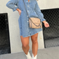 Pre-Sale>>🔥Christmas Sale 49% Off👉2024 New Washed Denim Puff Sleeve Dress (Buy 2 Get 10% OFF)