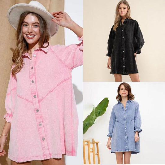 Women’s Button-down Denim Shirt Dress